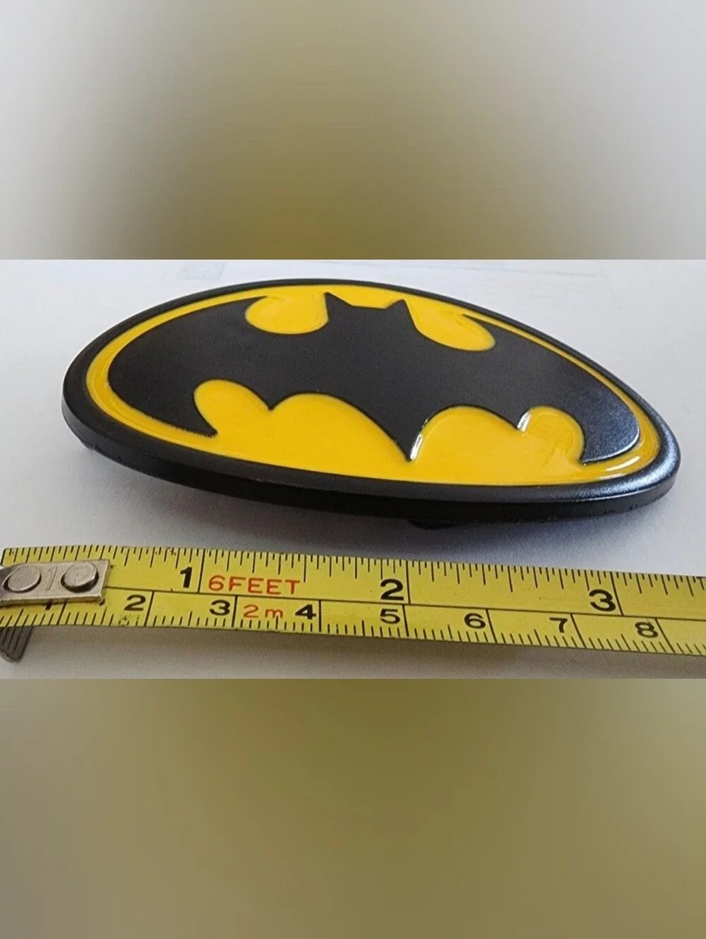 New Batman Oval Belt Buckle Black & Yellow